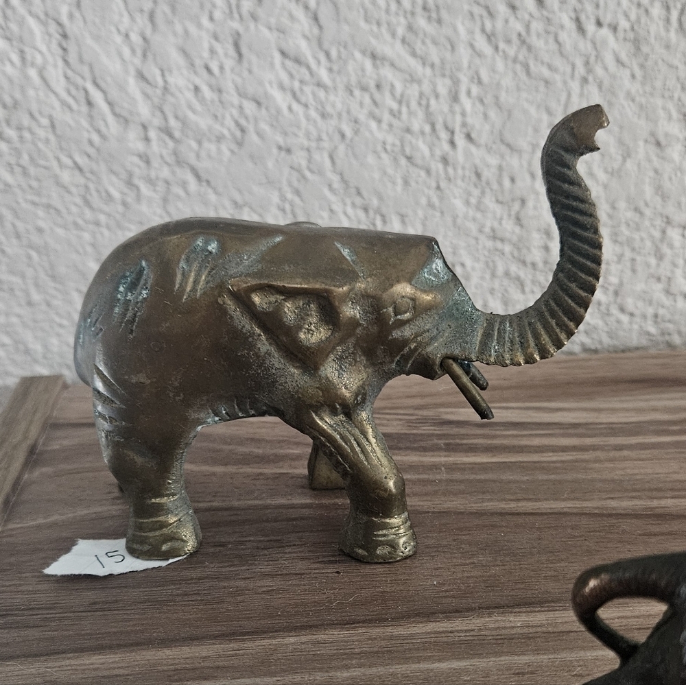 Brass Elephant Figurine Trunk Up